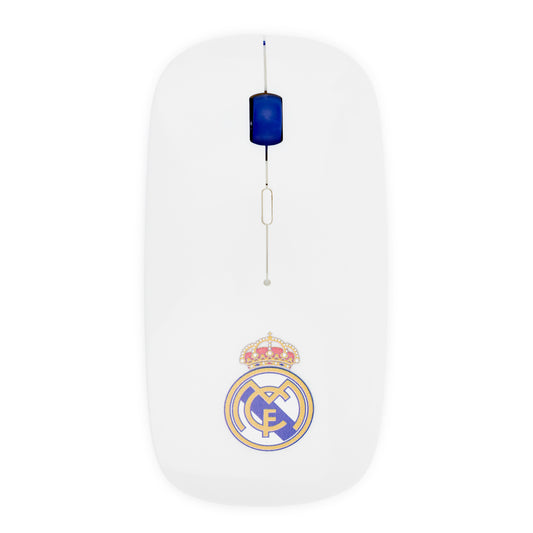 Ratón Inalámbrico Escudo Blanco Real Madrid