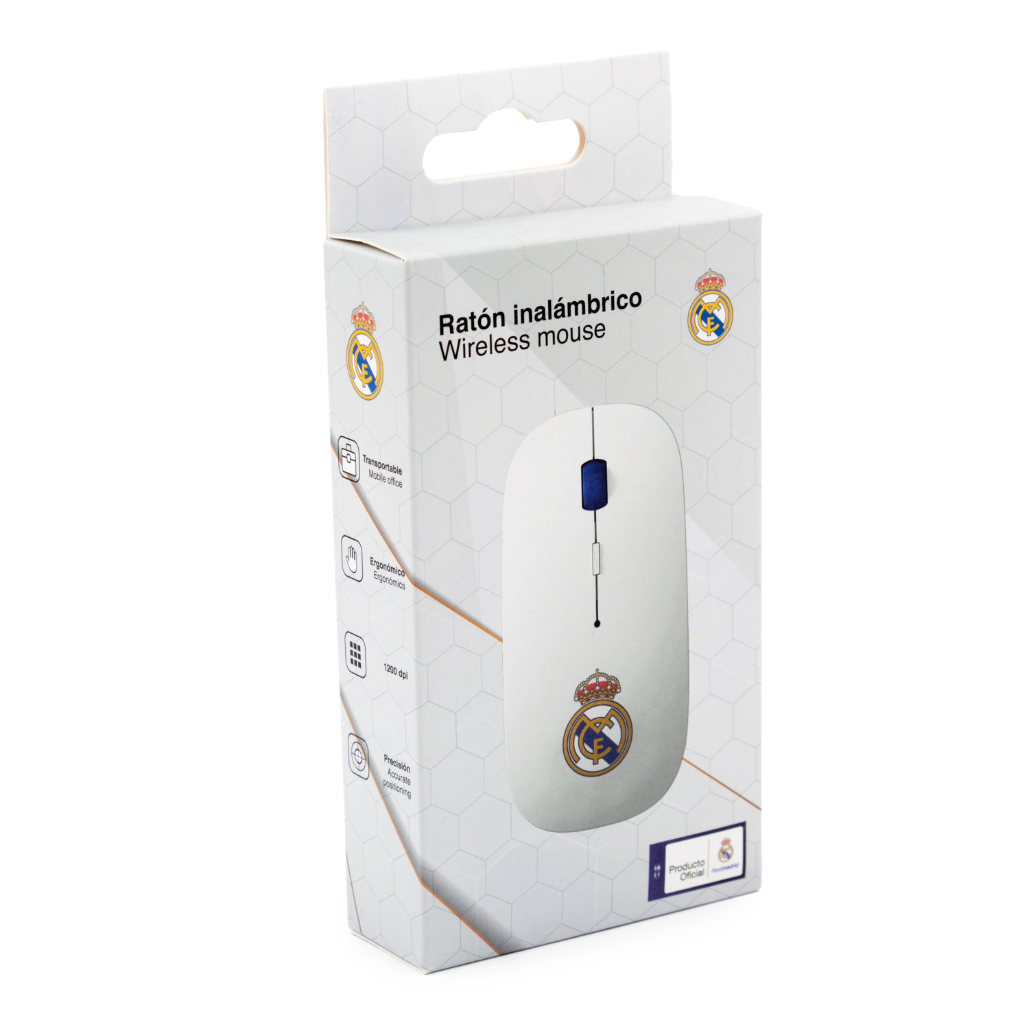 Ratón Inalámbrico Escudo Blanco Real Madrid