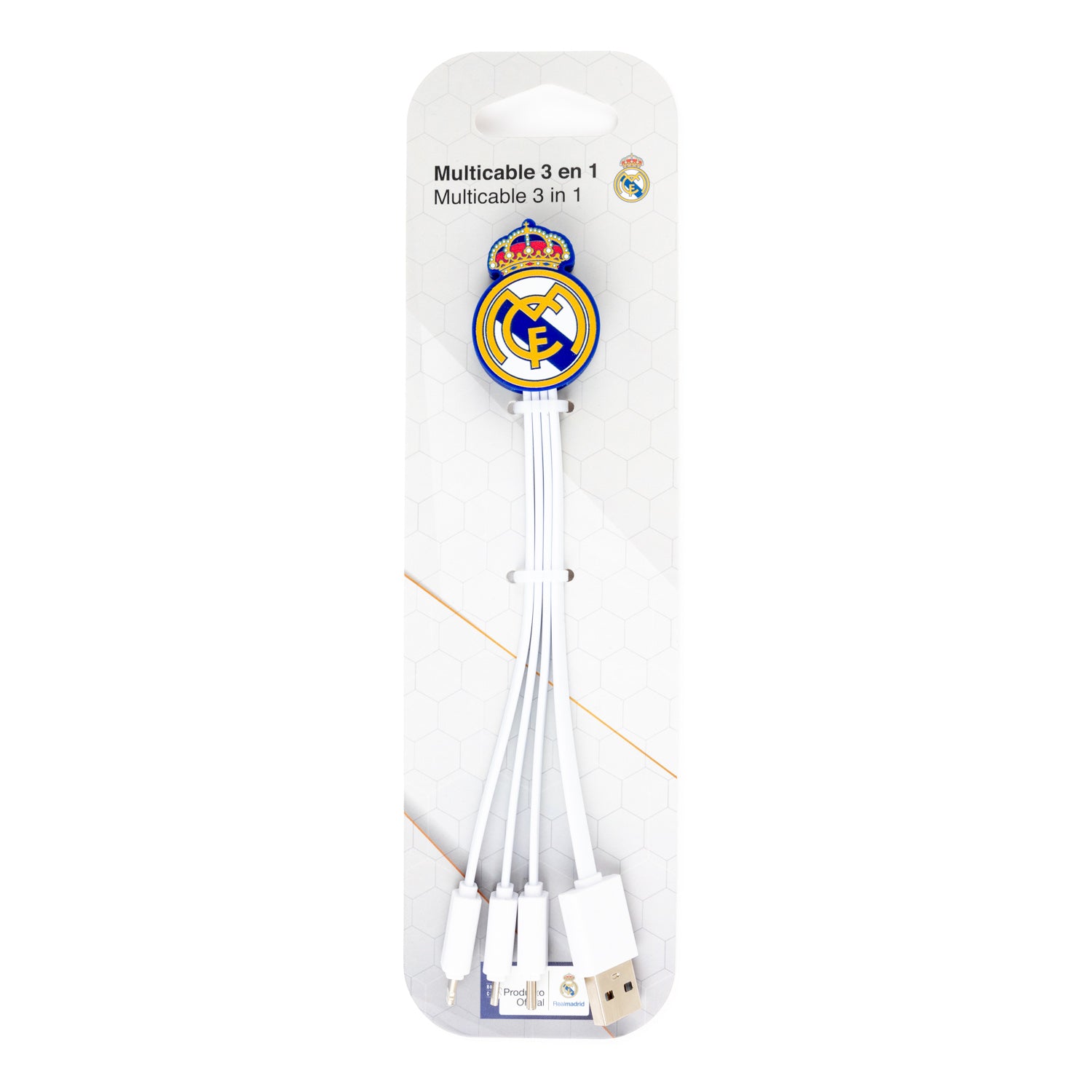 Multicable 3 En 1 Escudo Blanco Real Madrid
