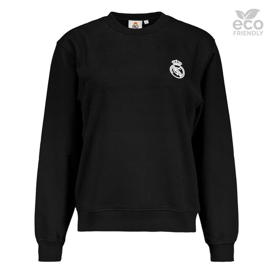 Sudadera Cropped Mujer ECO Essentials Real Madrid Escudo Negra