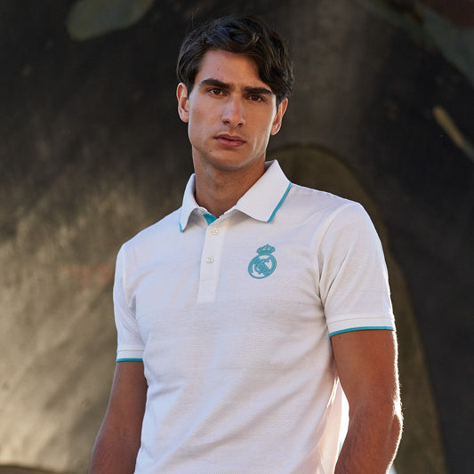 Polo Madrid Sky Estructura Rayas Hombre Tonal Blanco