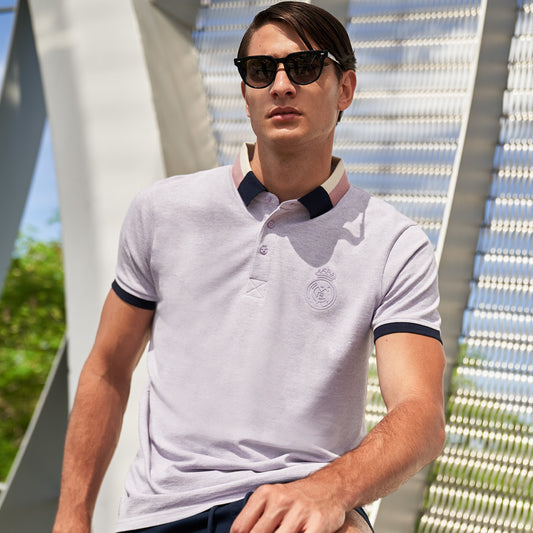 Polo Sakura Hombre Detalle Cuello Morado