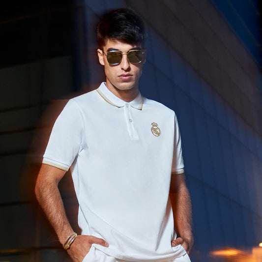 Polo Hombre White & Gold