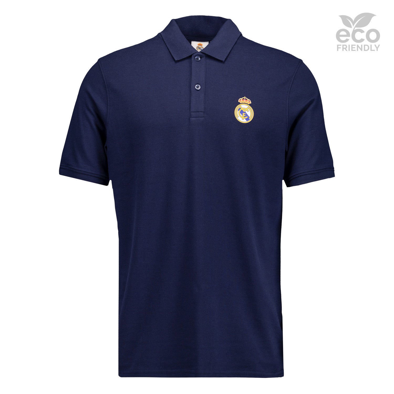 Polo Azul Hombre ECO Essentials Real Madrid Escudo Color