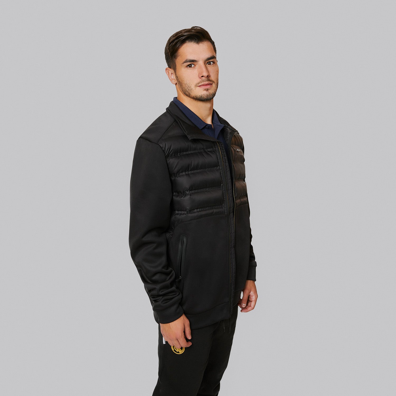 Chaqueta Sofshell Outerwear Hombre Acolchada Negra