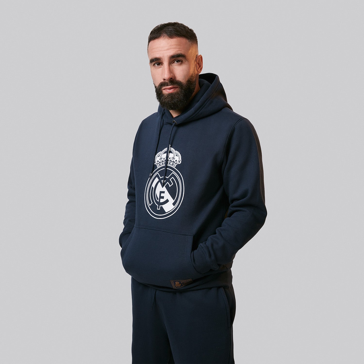 Sudadera Capucha Hombre Escudo Azul Marino