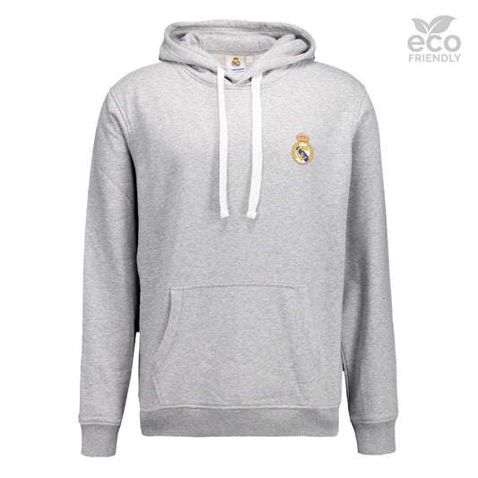 Sudadera Capucha Gris Hombre ECO Essentials Real Madrid Escudo Color