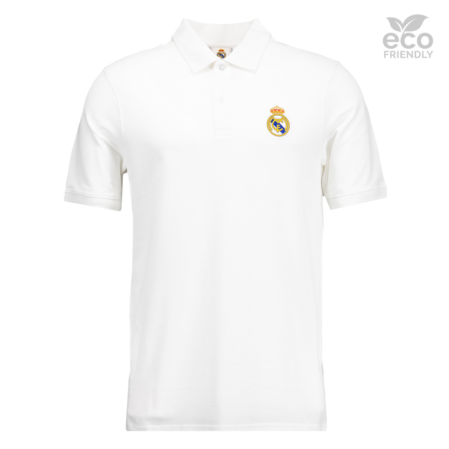 Polo Blanco Hombre ECO Essentials Real Madrid Escudo Color