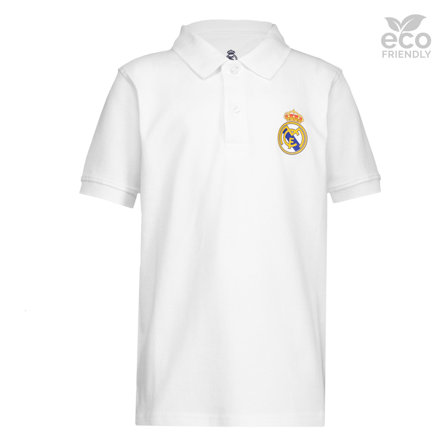 Polo Niños ECO Essentials Real Madrid Escudo Color Blanco