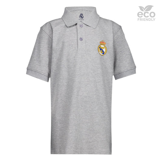 Polo Niños ECO Essentials Real Madrid Escudo Color Gris