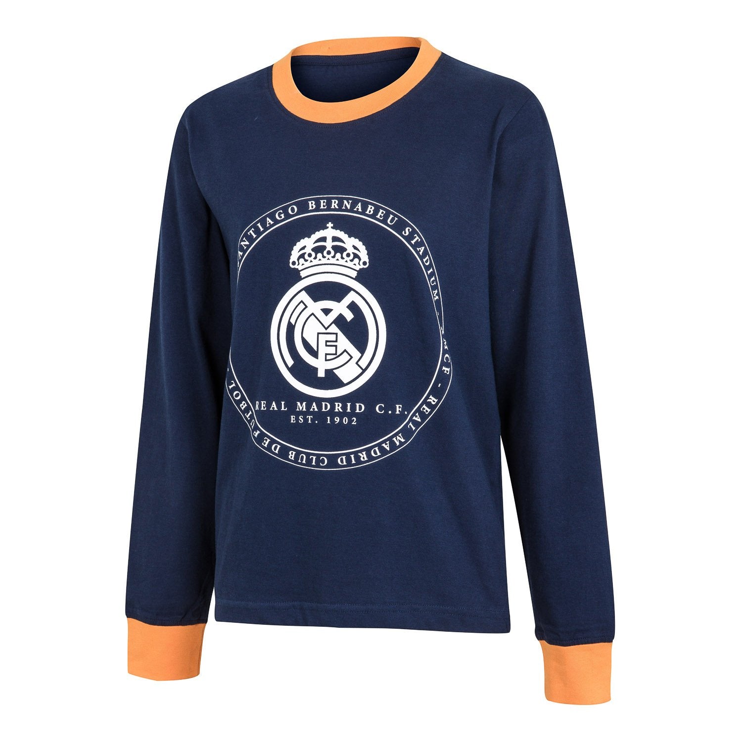 Pijama Largo Niño Escudo Azul Marino/Naranja