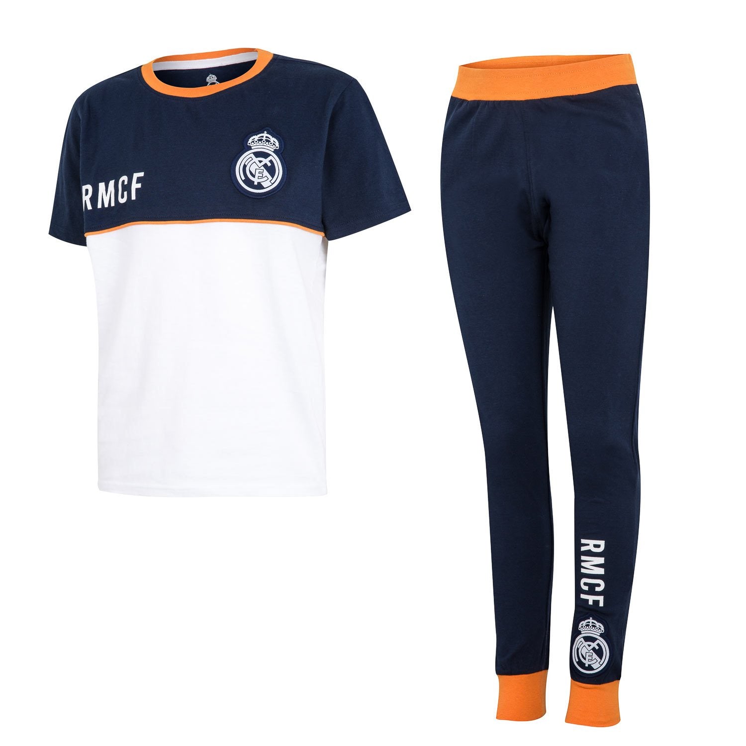 Pijama Pantalón Largo Niño Contraste Azul/Naranja