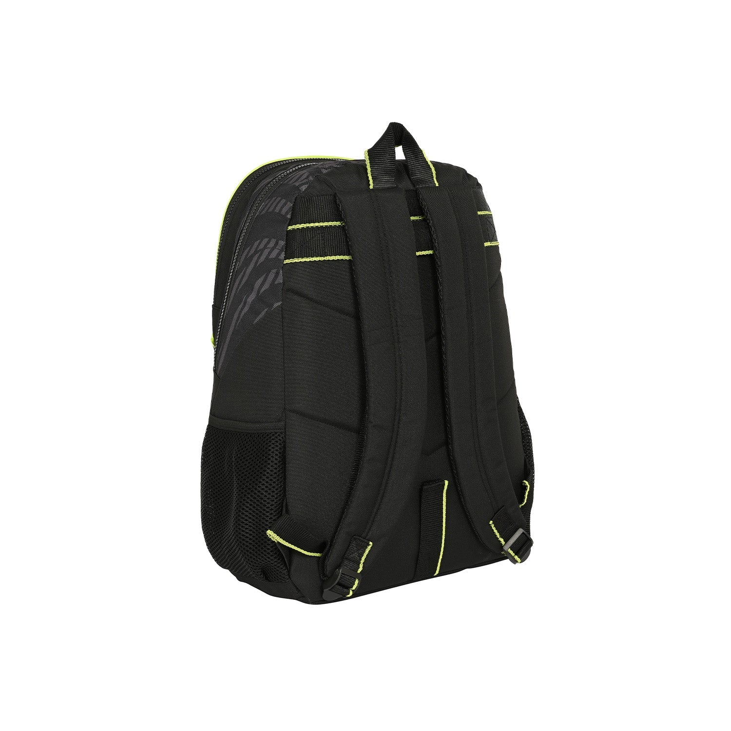 Mochila Doble Cremallera Negra/Lima Bernabéu