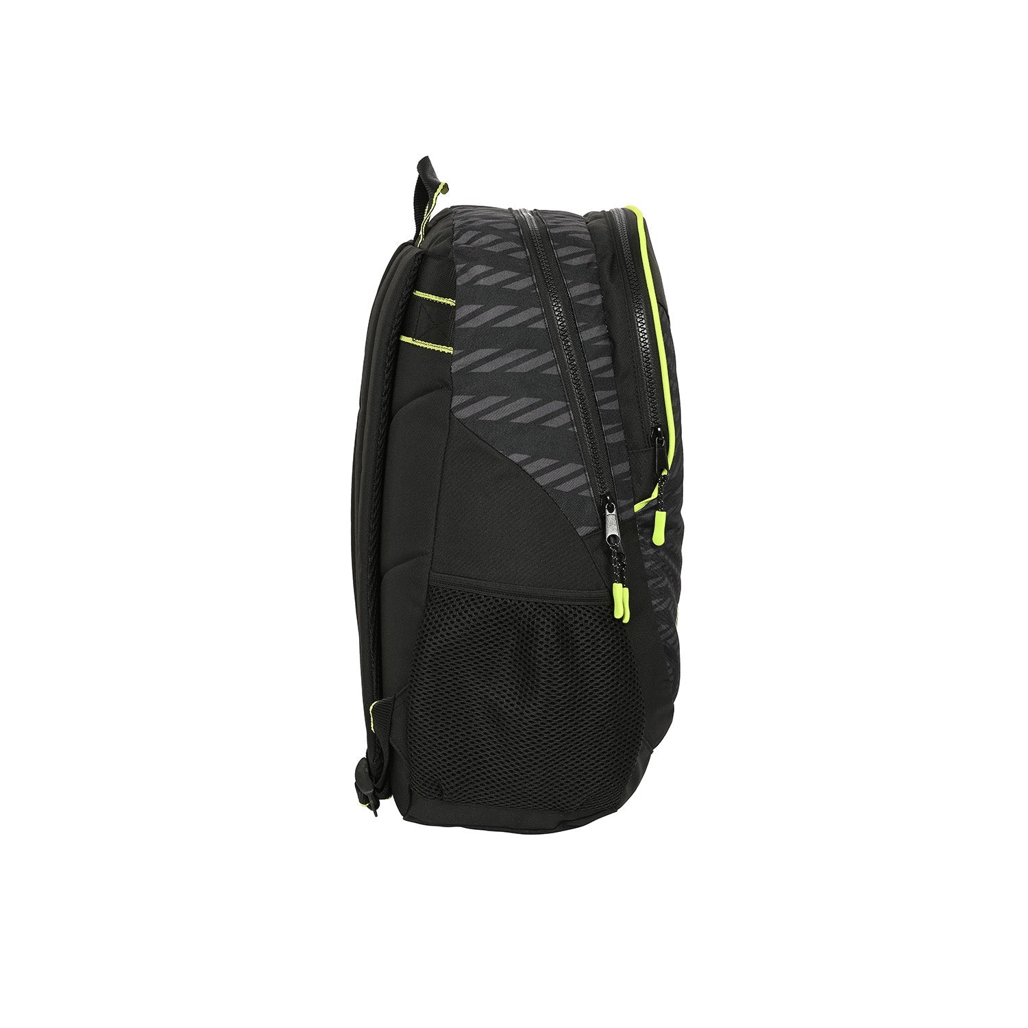 Mochila Doble Cremallera Negra/Lima Bernabéu