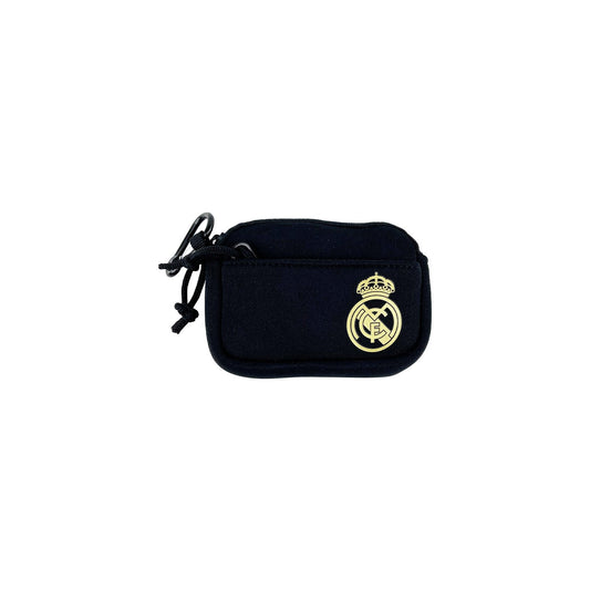 Monedero Cuadrado Neopreno Negro/Dorado