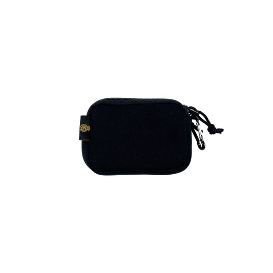 Monedero Cuadrado Neopreno Negro/Dorado
