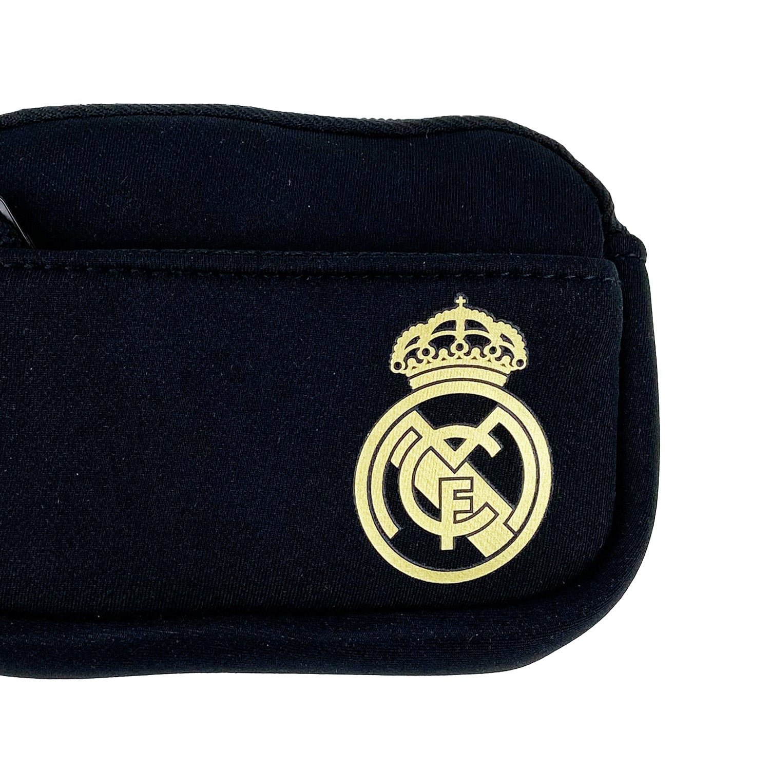 Monedero Cuadrado Neopreno Negro/Dorado