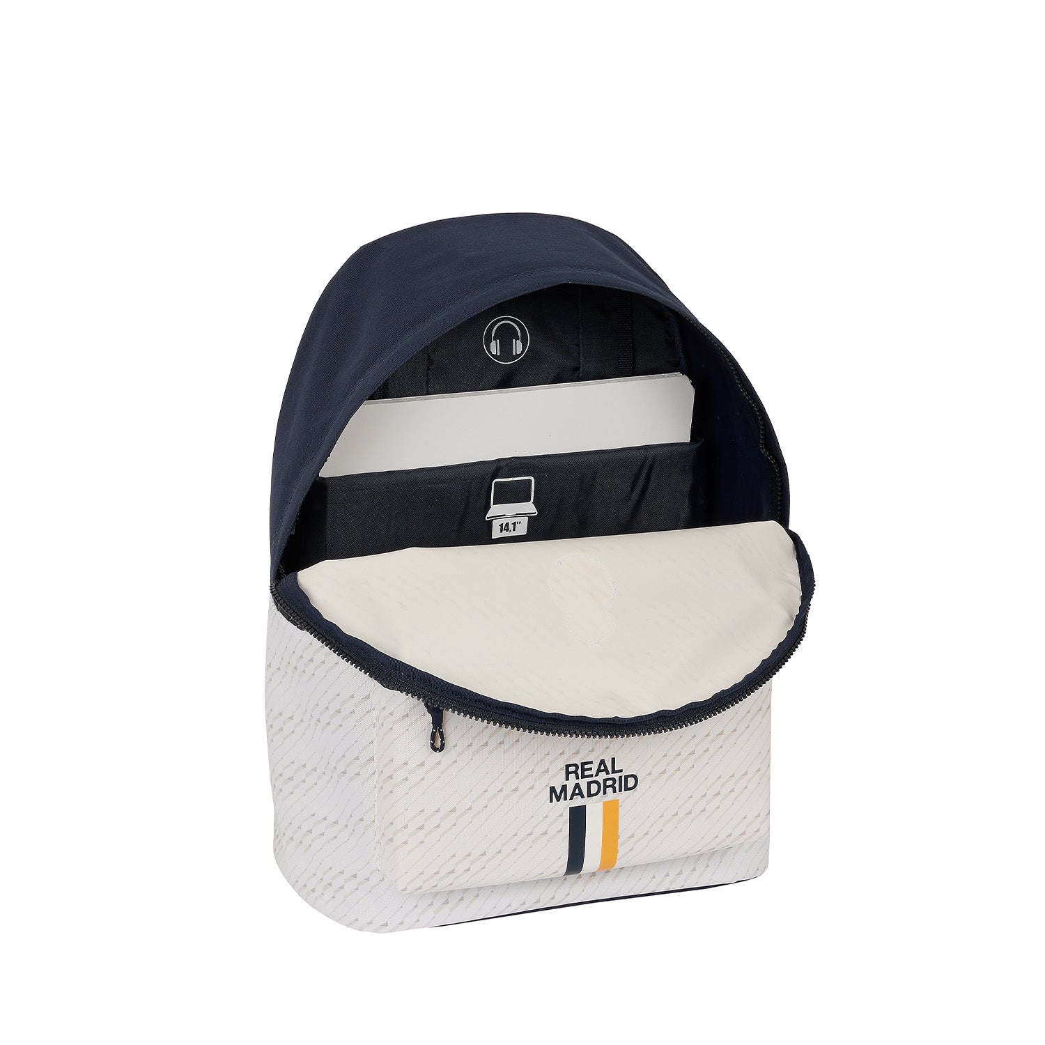 Mochila Portátil Blanca/Dorada