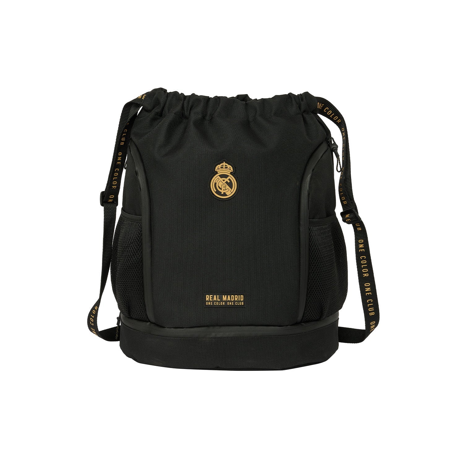 Mochila Saco Negra/Mostaza Real Madrid