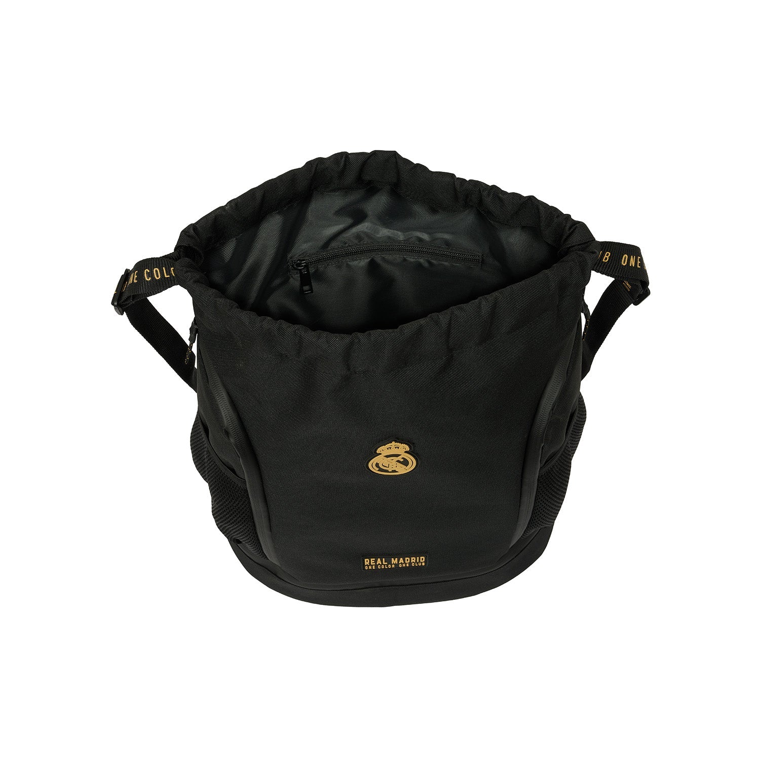 Mochila Saco Negra/Mostaza Real Madrid