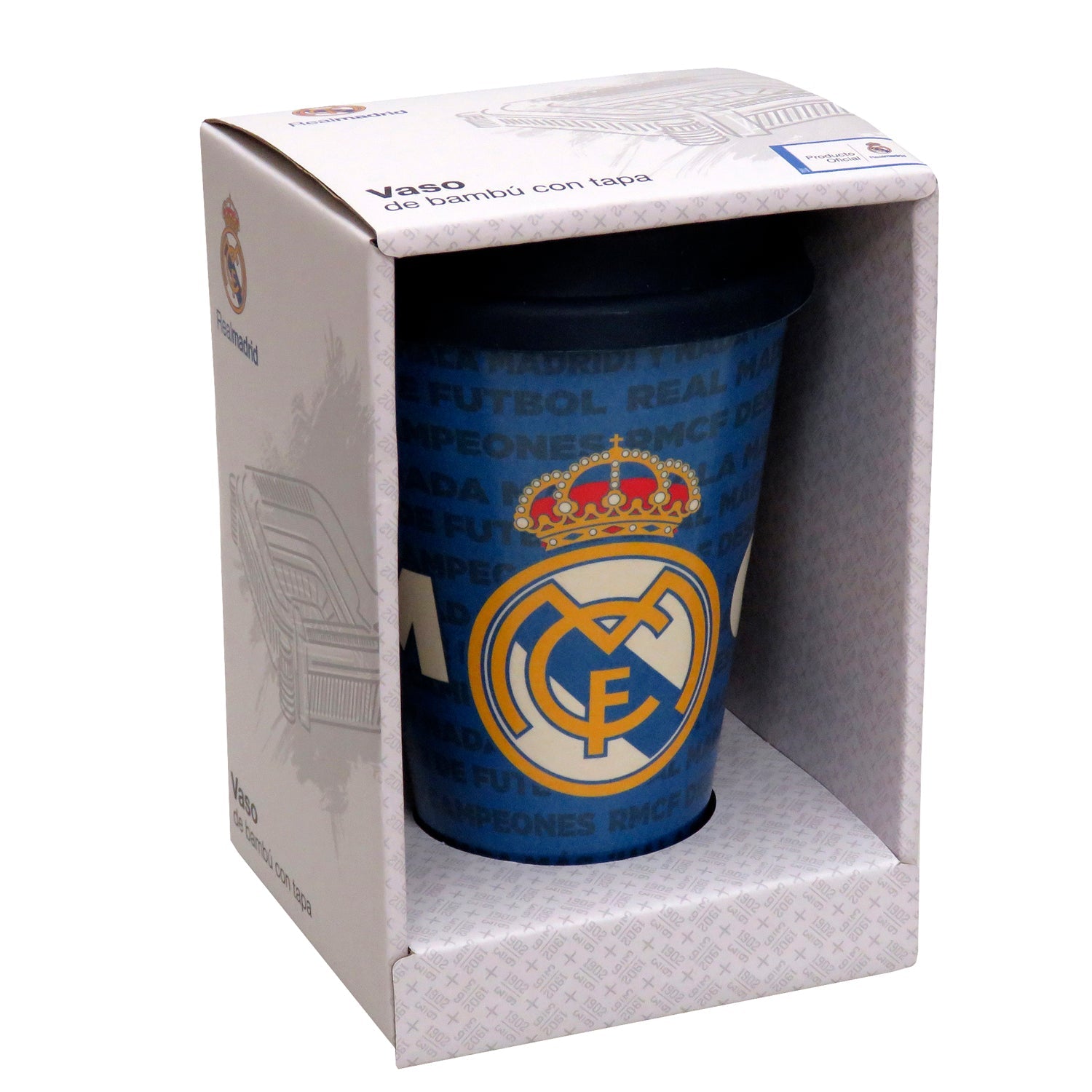Vaso Bambú Tapa Real Madrid