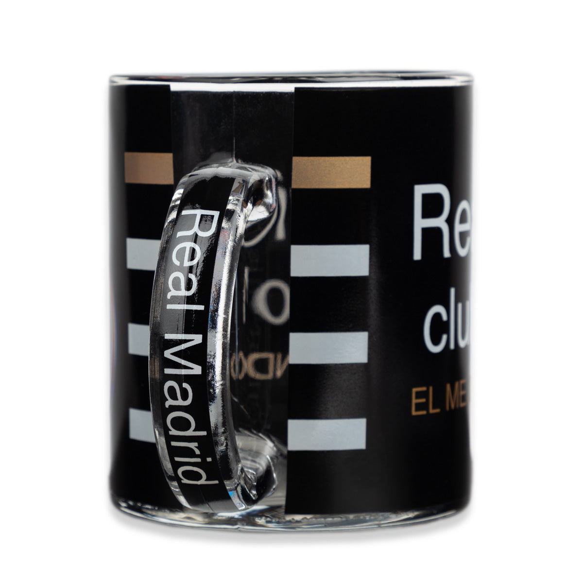 Taza Vidrio Negra Real Madrid