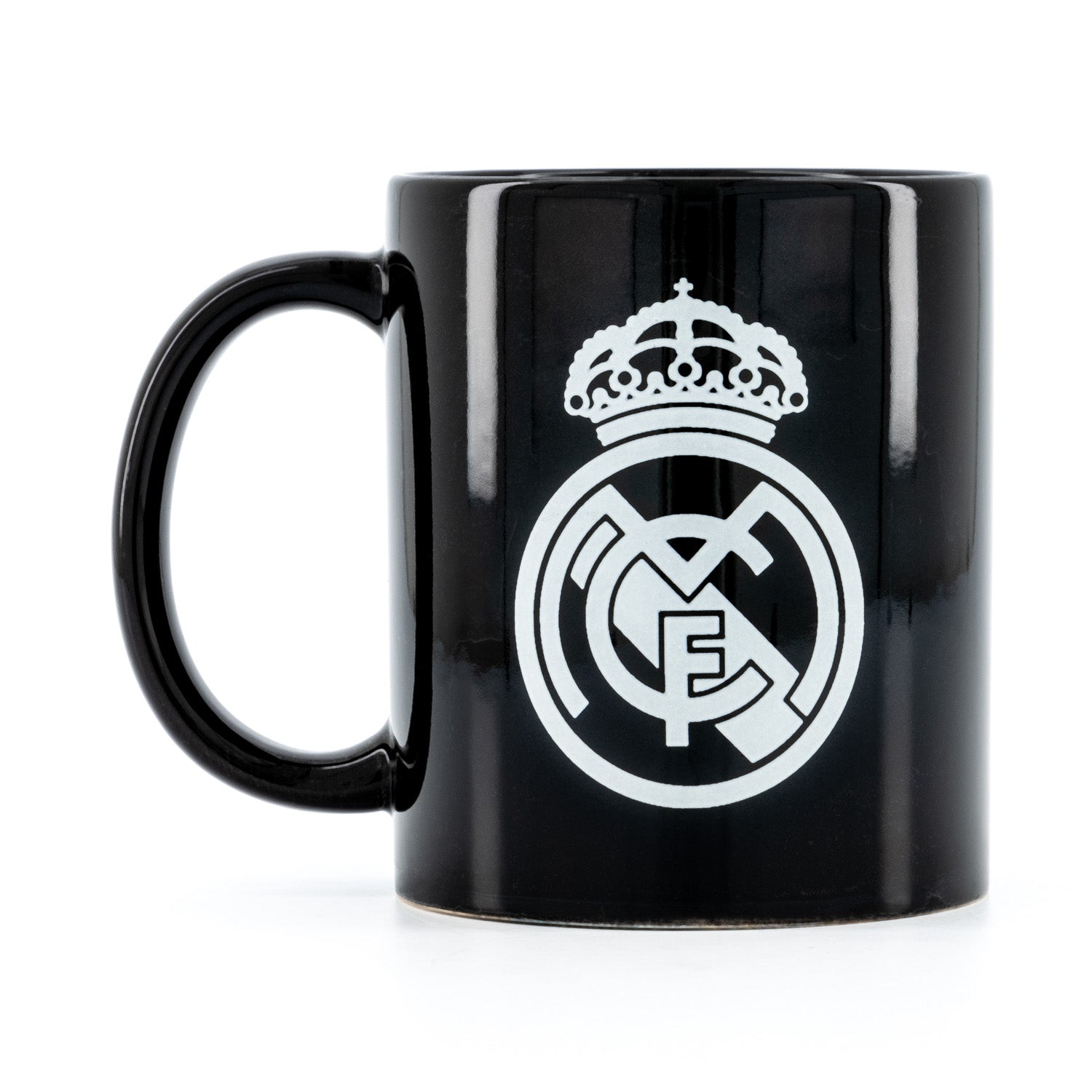 Taza Negra Cerámica Escudo Real Madrid