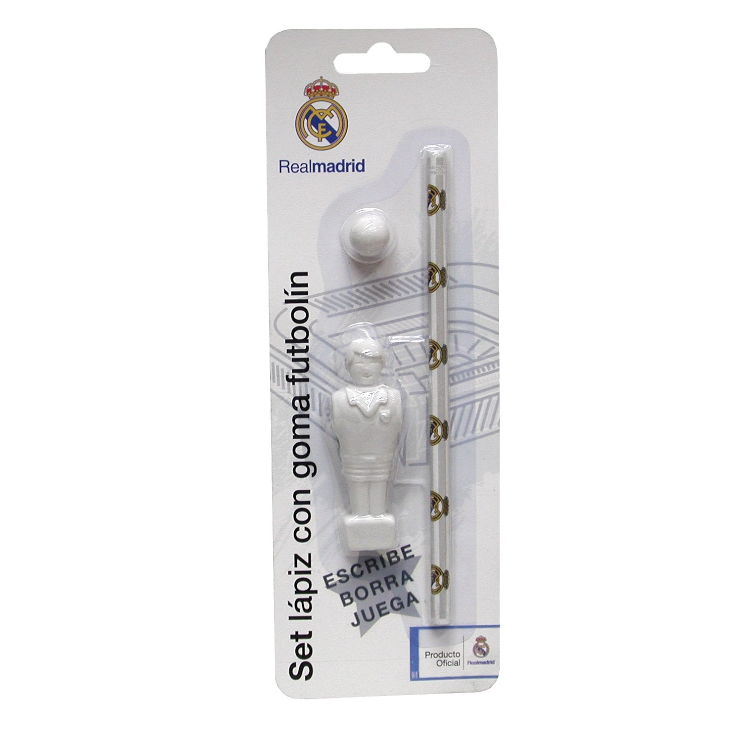 Set Lápiz Goma Futbolín Real Madrid