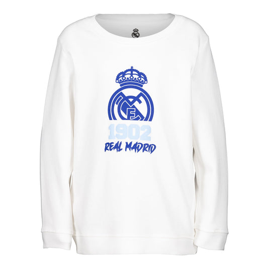 Sudadera Cuello Redondo Infantil Estampacion 1902 Blanco/Azul