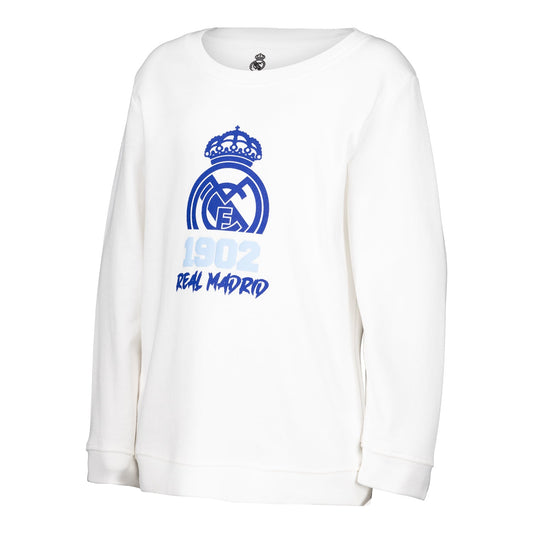 Sudadera Cuello Redondo Infantil Estampacion 1902 Blanco/Azul