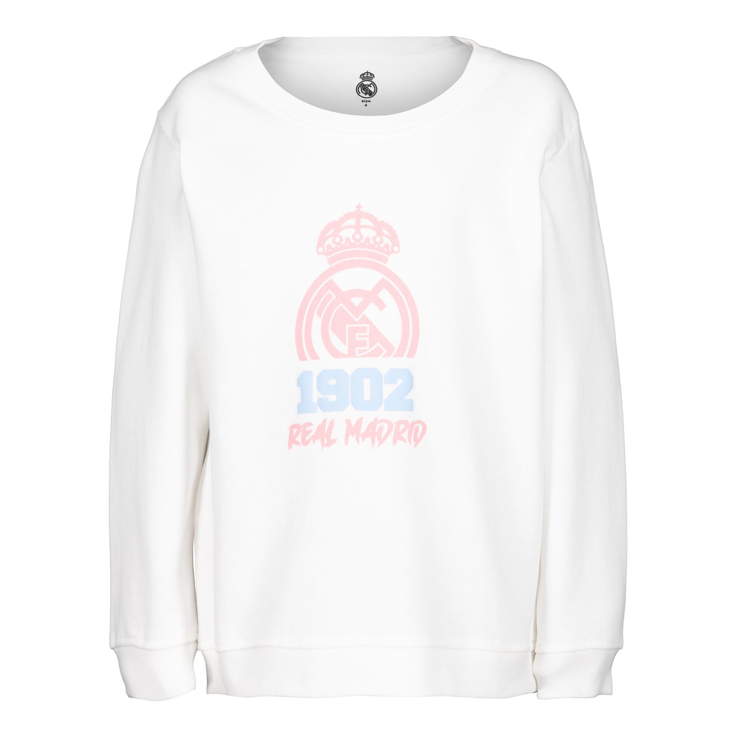 Sudadera Cuello Redondo Infantil Estampacion 1902 Blanco/Rosa