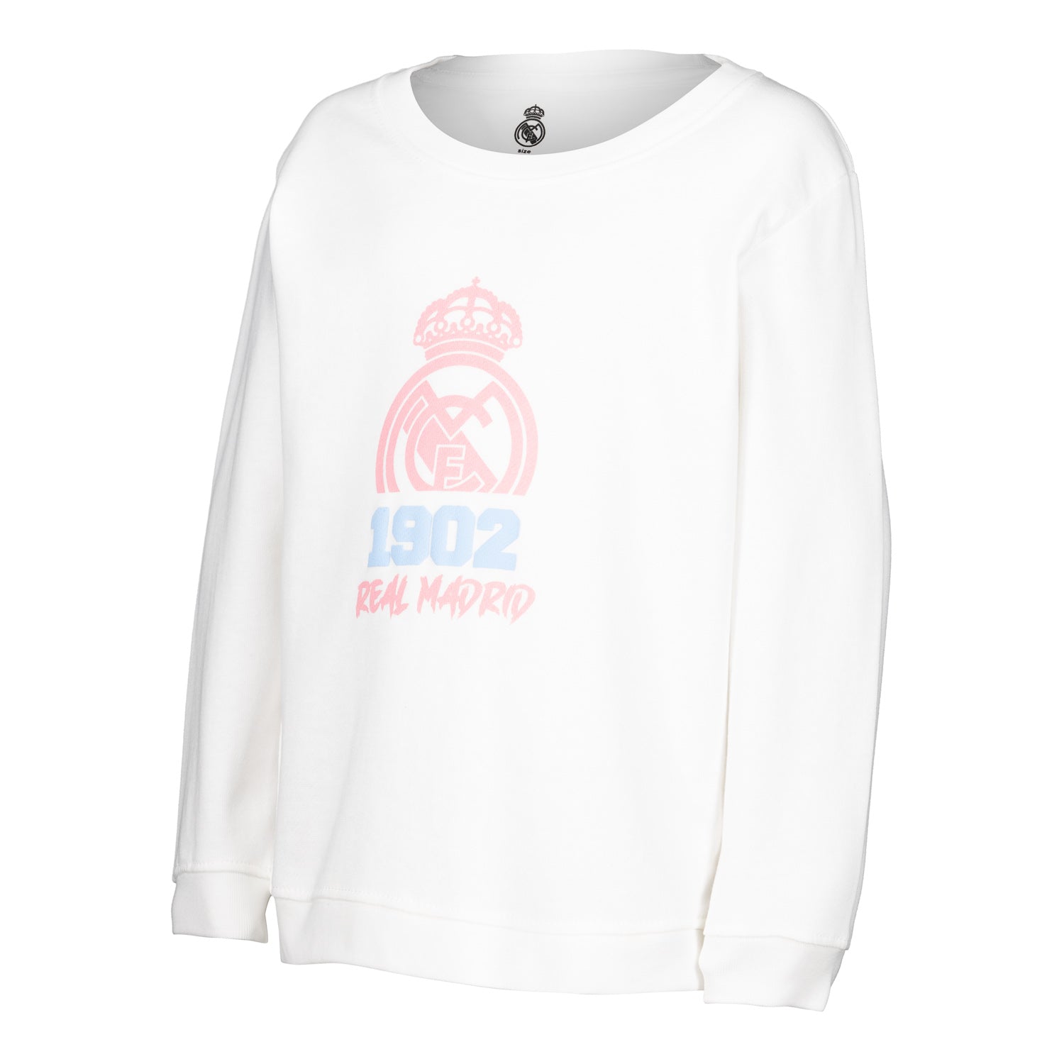 Sudadera Cuello Redondo Infantil Estampacion 1902 Blanco/Rosa