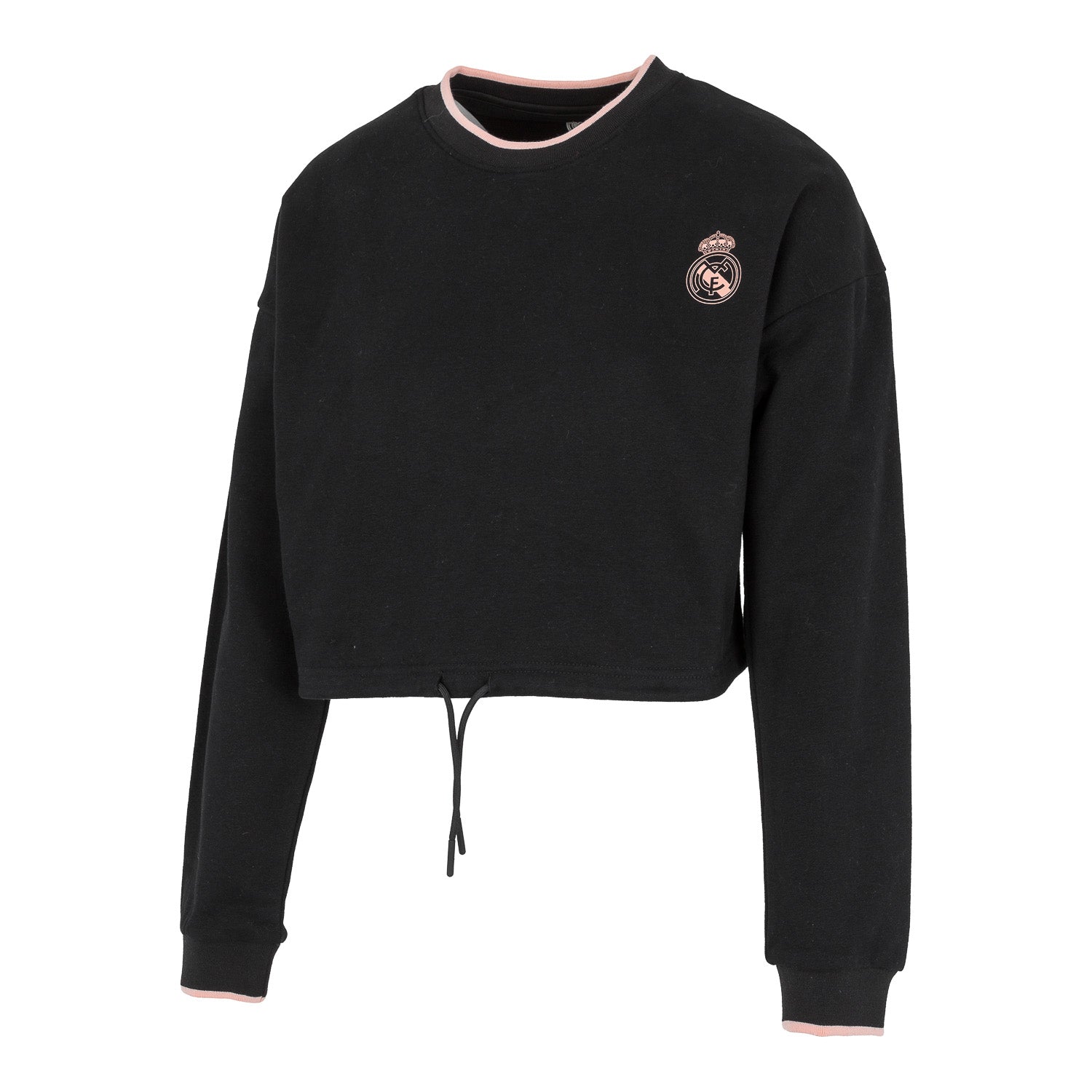 Sudadera Crop Gym Mujer Negro/Rosa