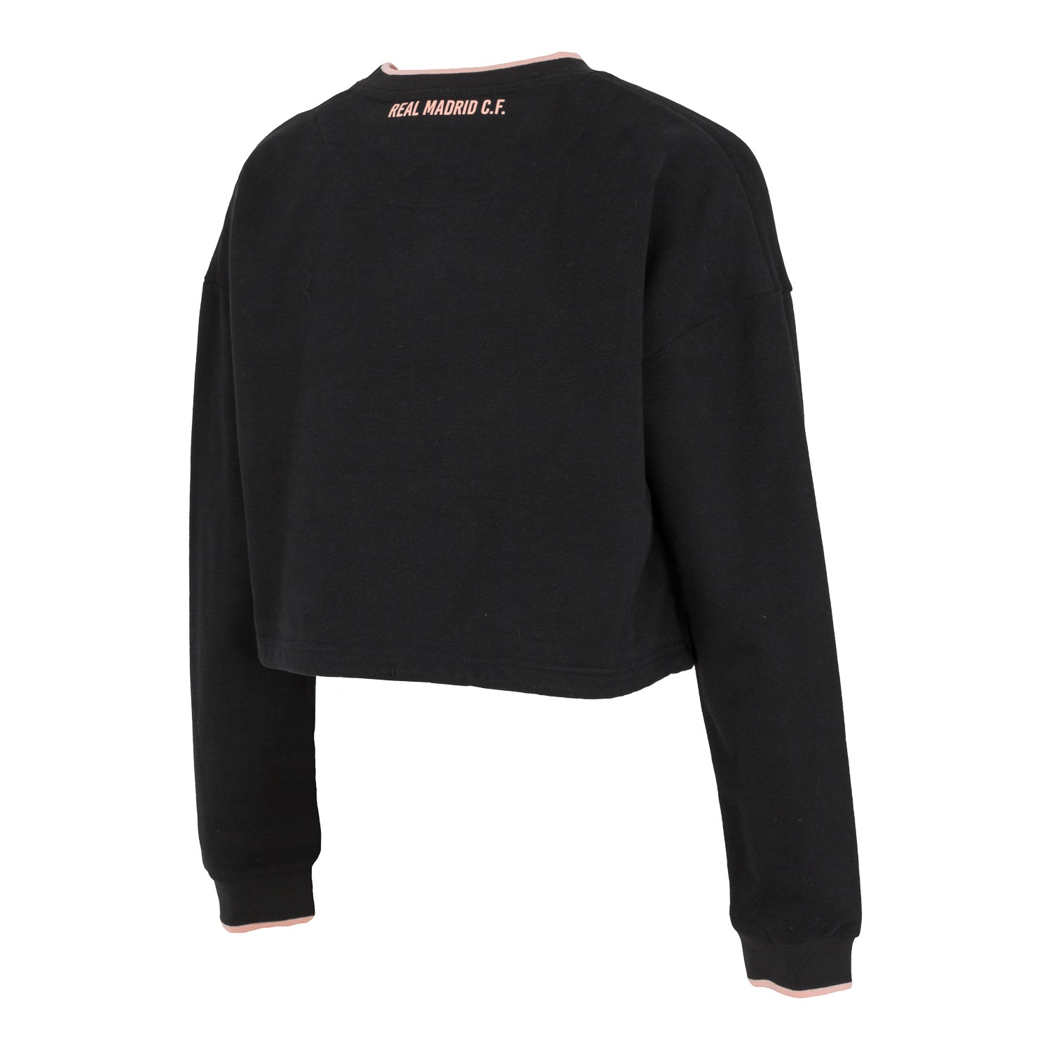 Sudadera Crop Gym Mujer Negro/Rosa