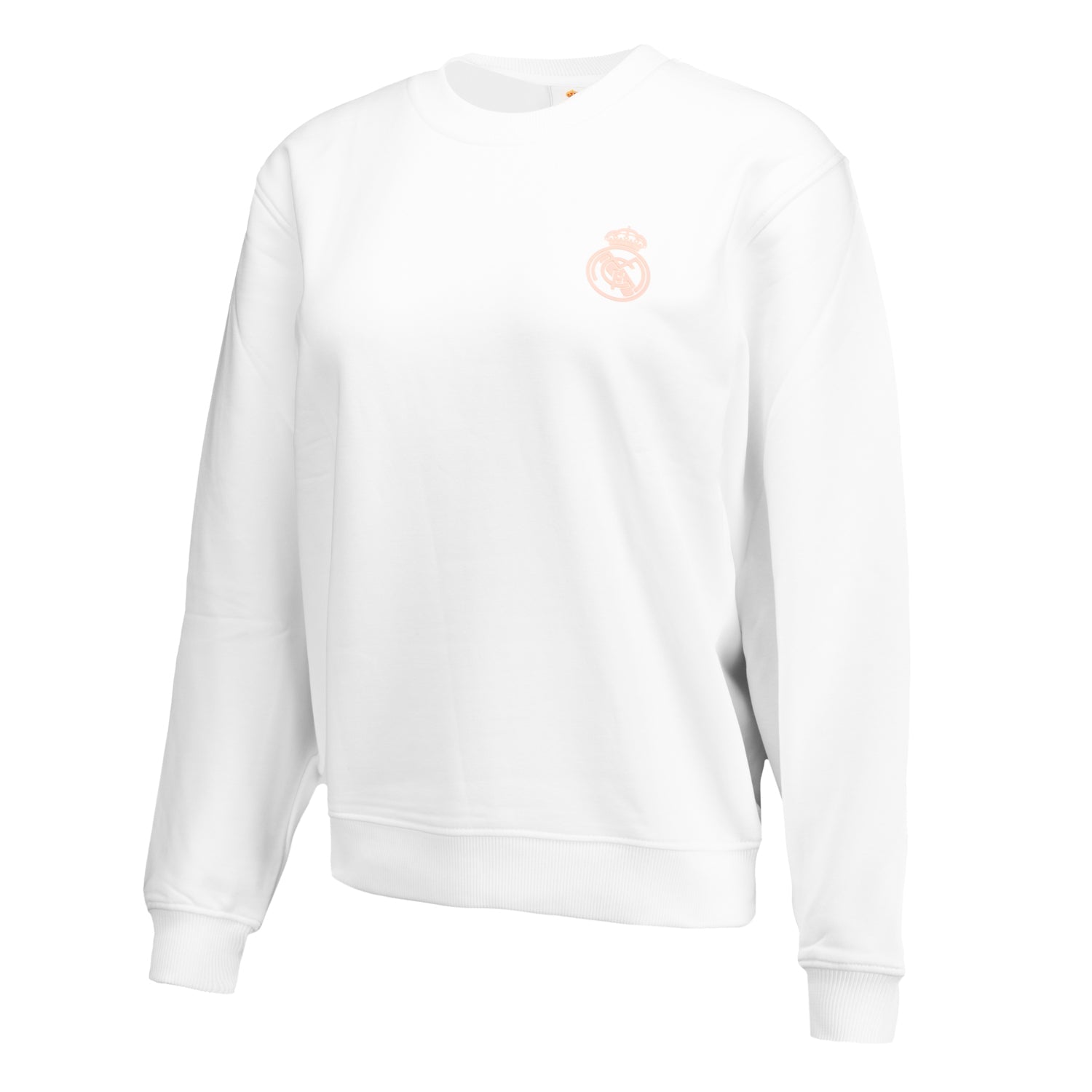 Sudadera Cropped Mujer ECO Essentials Real Madrid Escudo Blanca