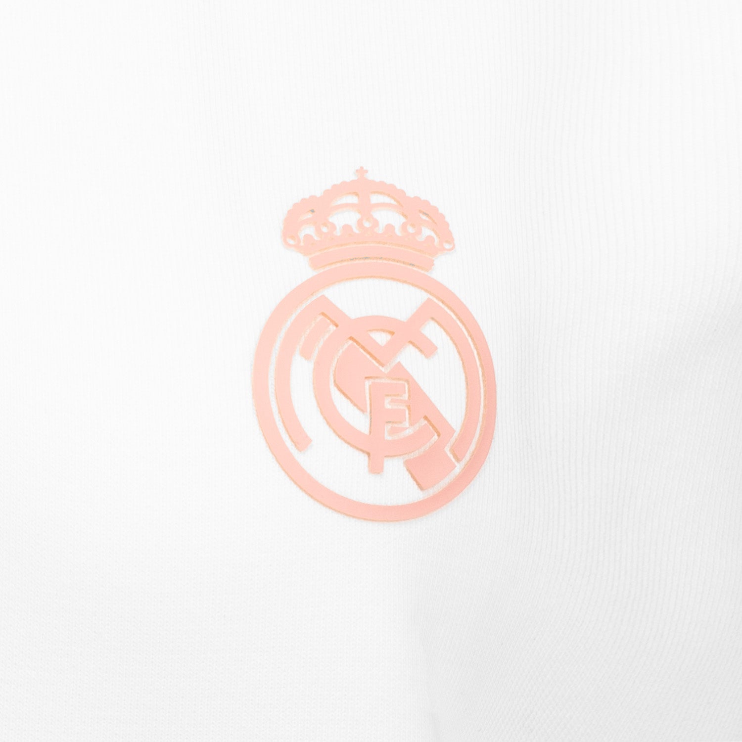 Sudadera Cropped Mujer ECO Essentials Real Madrid Escudo Blanca