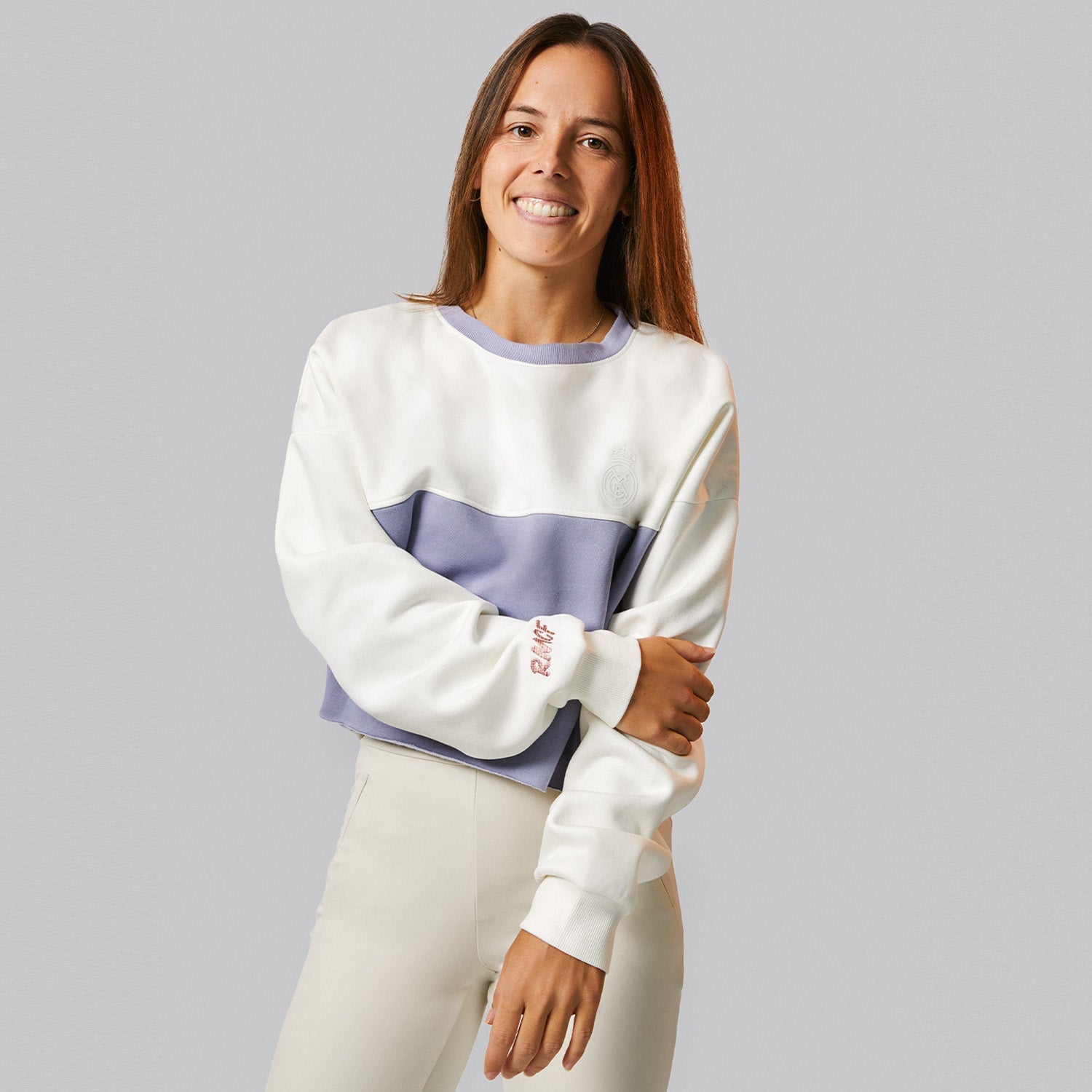 Sudadera Mujer Real Madrid Ladies Vintage Crop Crema