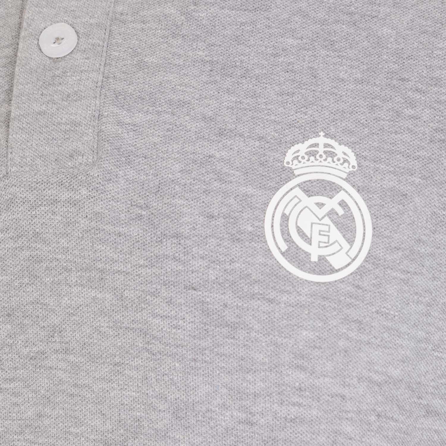 Polo Gris Claro Hombre Escudo Monocolor Essentials