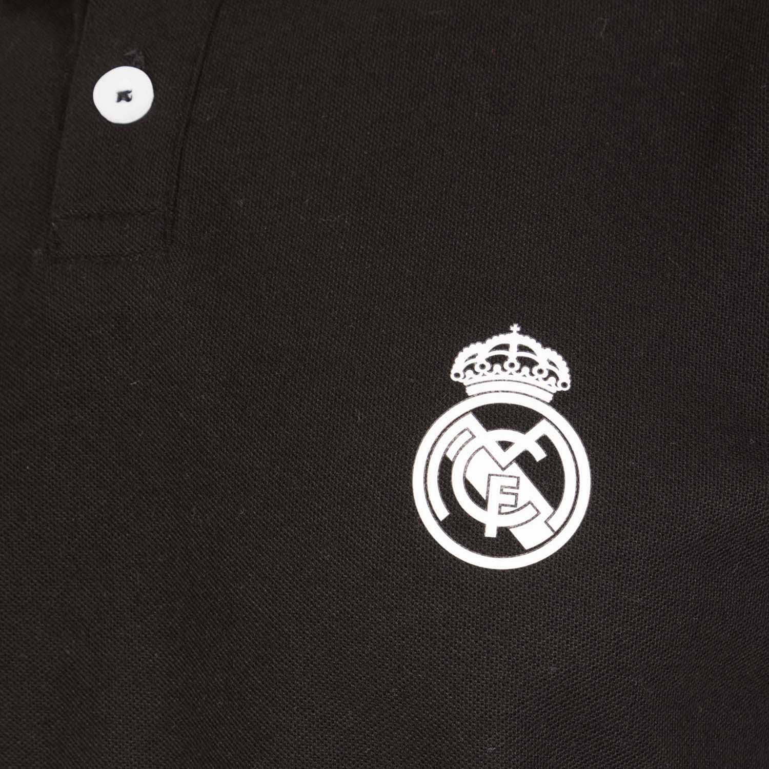 Polo Negro Hombre Escudo Monocolor Essentials