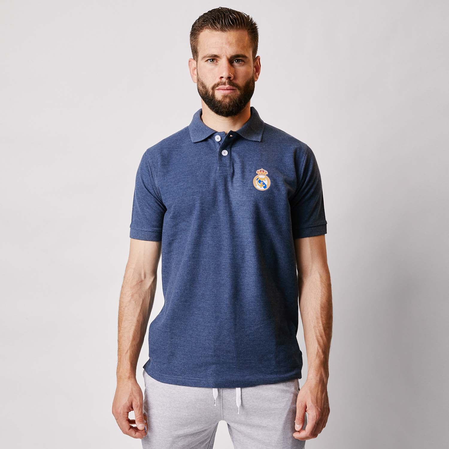 Polo Azul Hombre Escudo Color Essentials