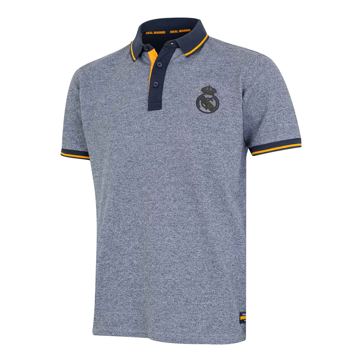 Polo Piqué Hombre Bernabéu Azul Marino Naranja