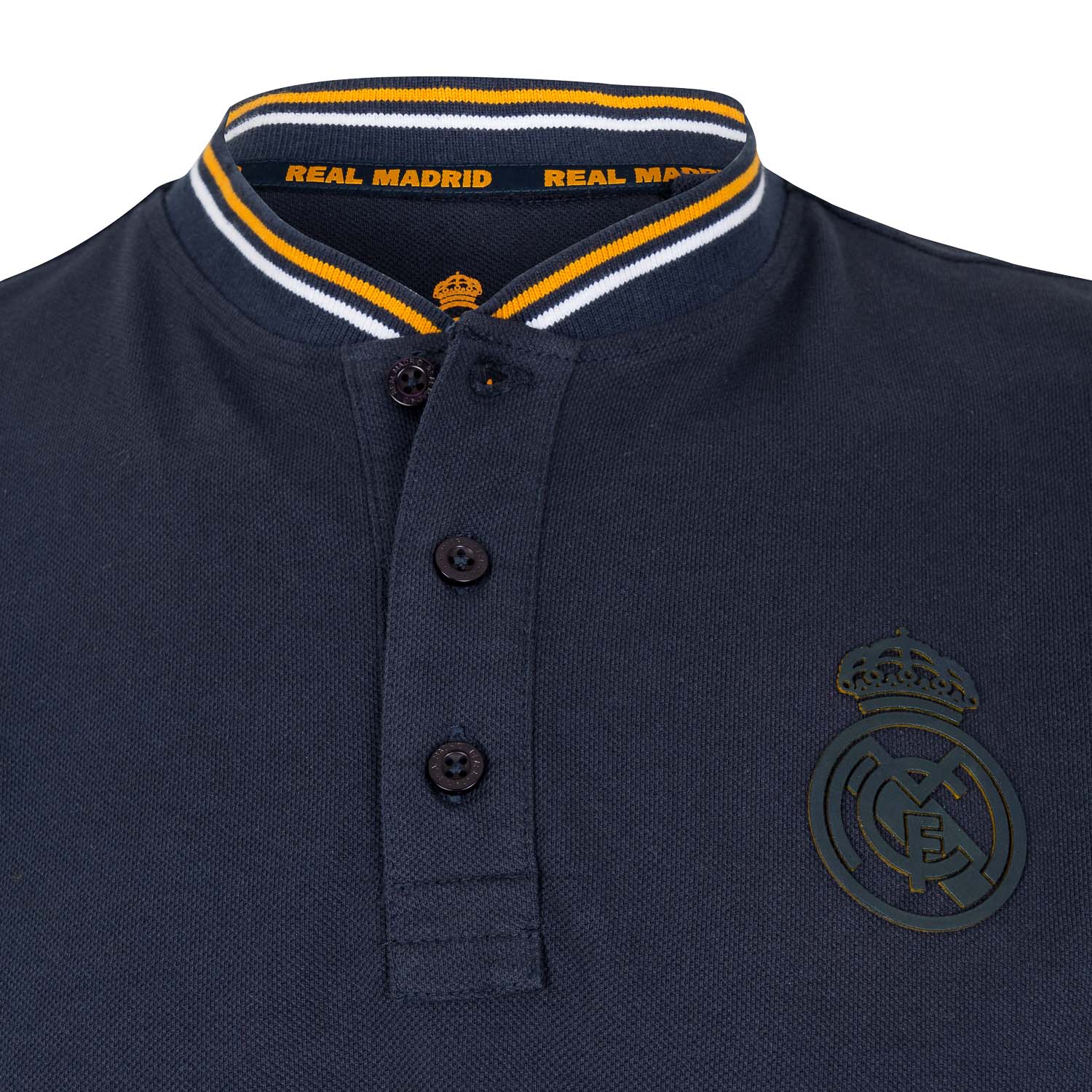 Hombre Polo Piqué Mao Bernabéu Azul Marino Naranja