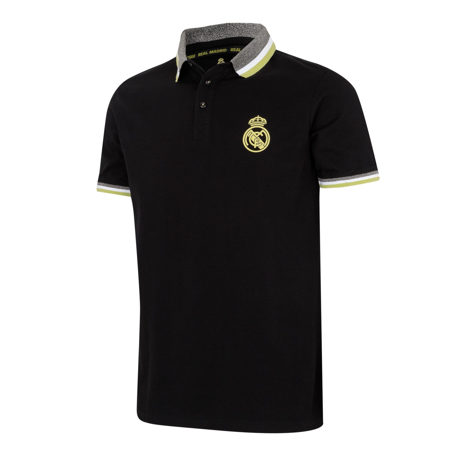 Polo Pique Hombre Negro/Lima Real Madrid