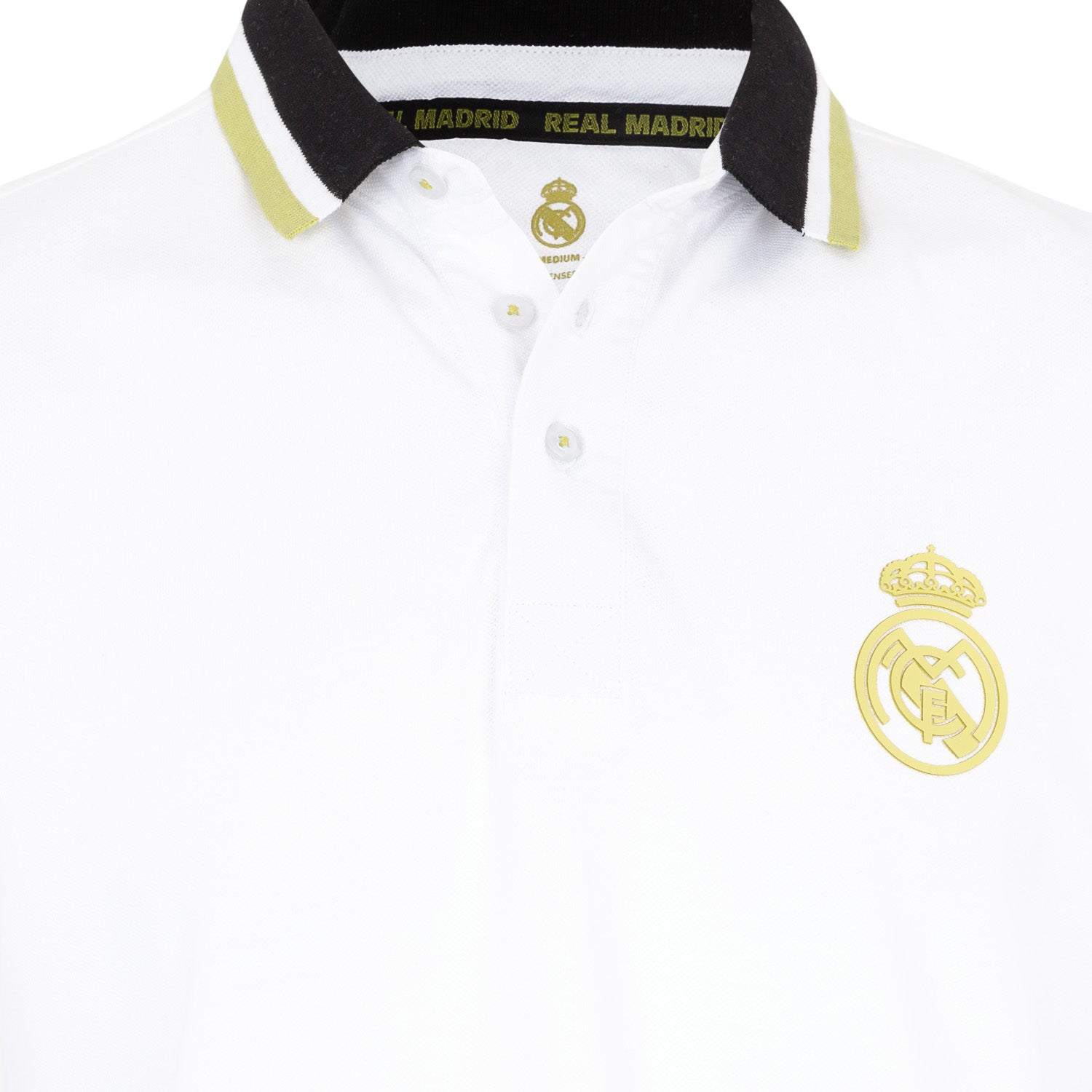 Polo Pique Hombre Blanco/Lima Real Madrid