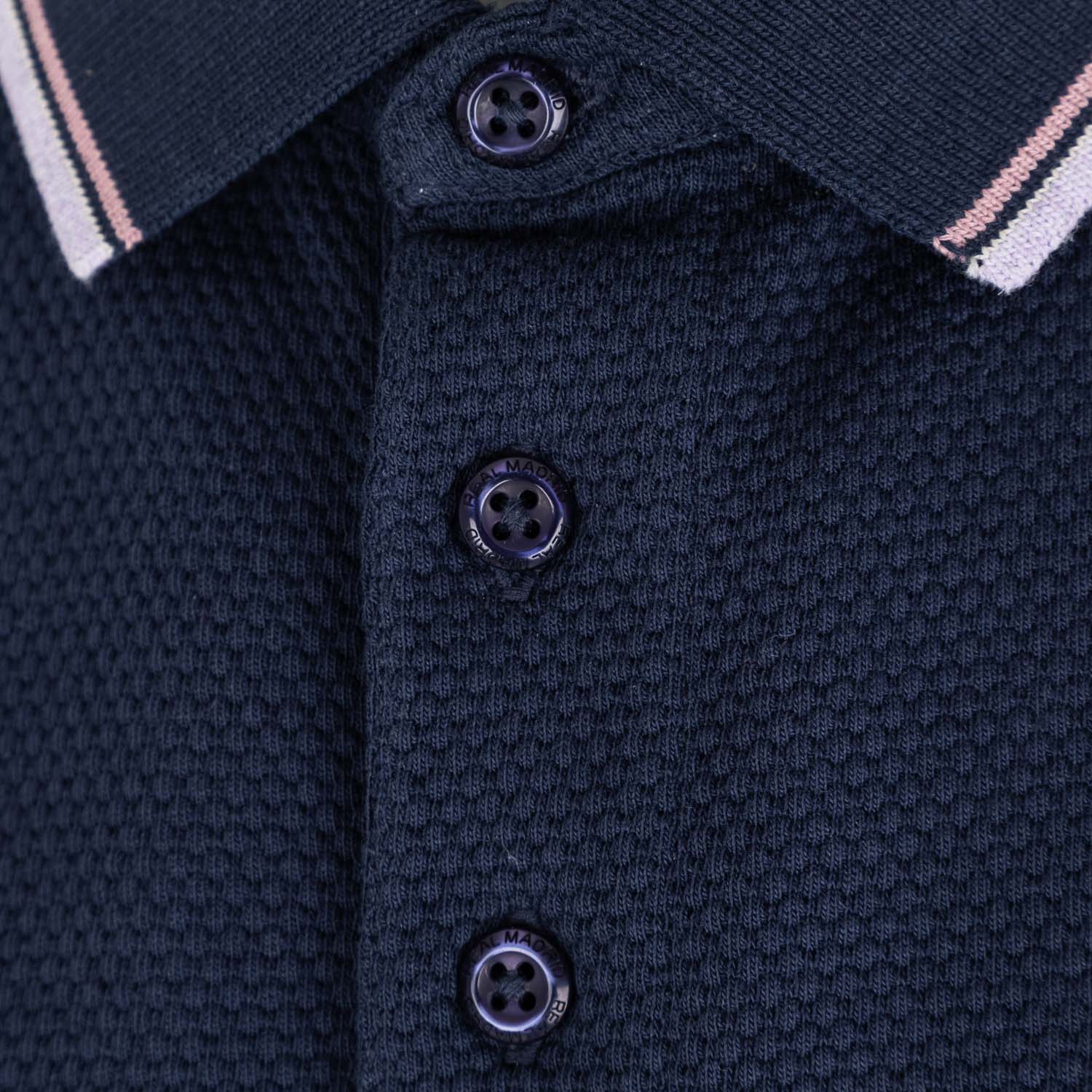 Polo Sakura Hombre Tejido Estructura Azul
