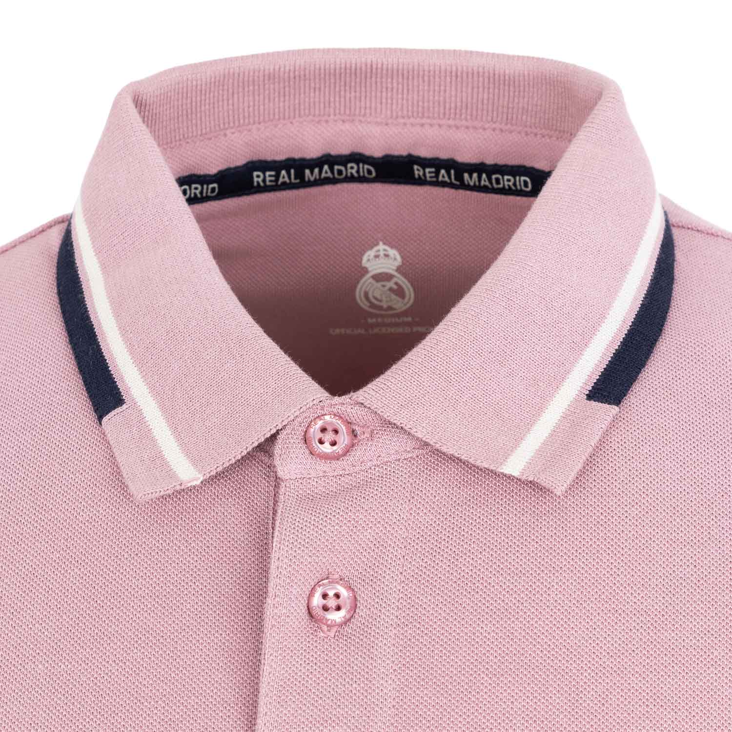 Polo Sakura Hombre Detalle Cuello Contraste Rosa