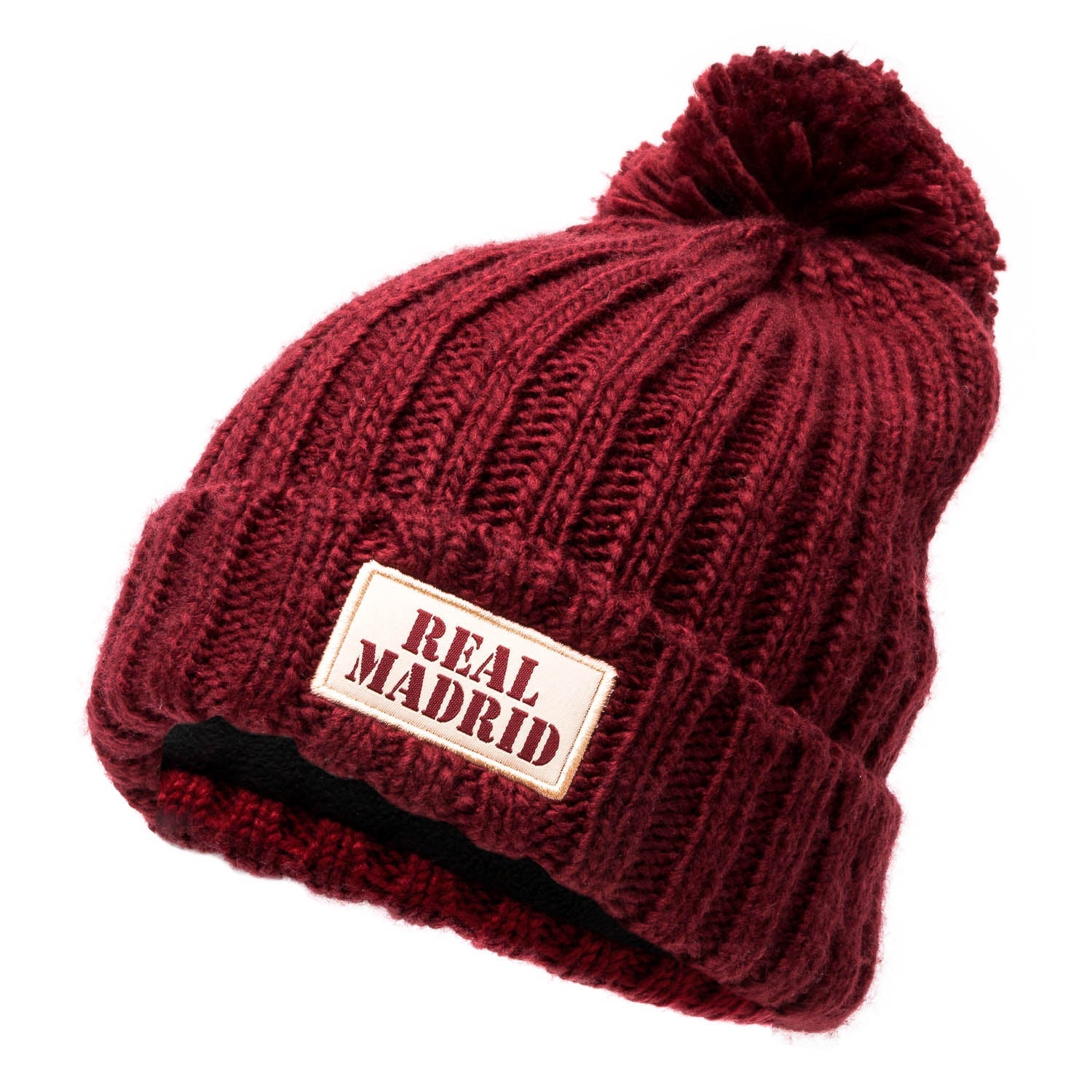 Gorro Punto Pompón Granate