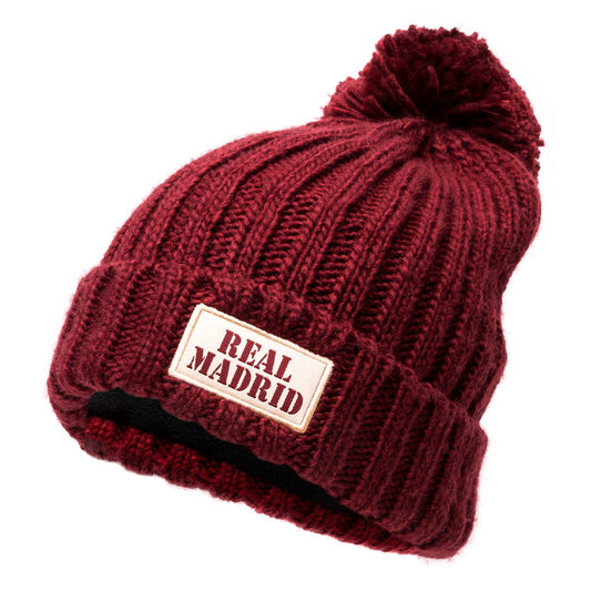 Gorro Punto Pompón Granate
