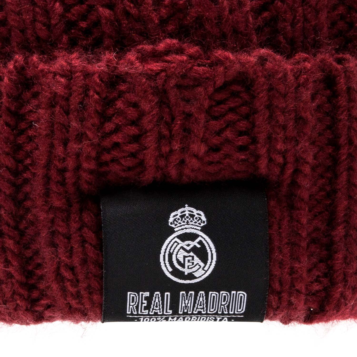 Gorro Punto Pompón Granate