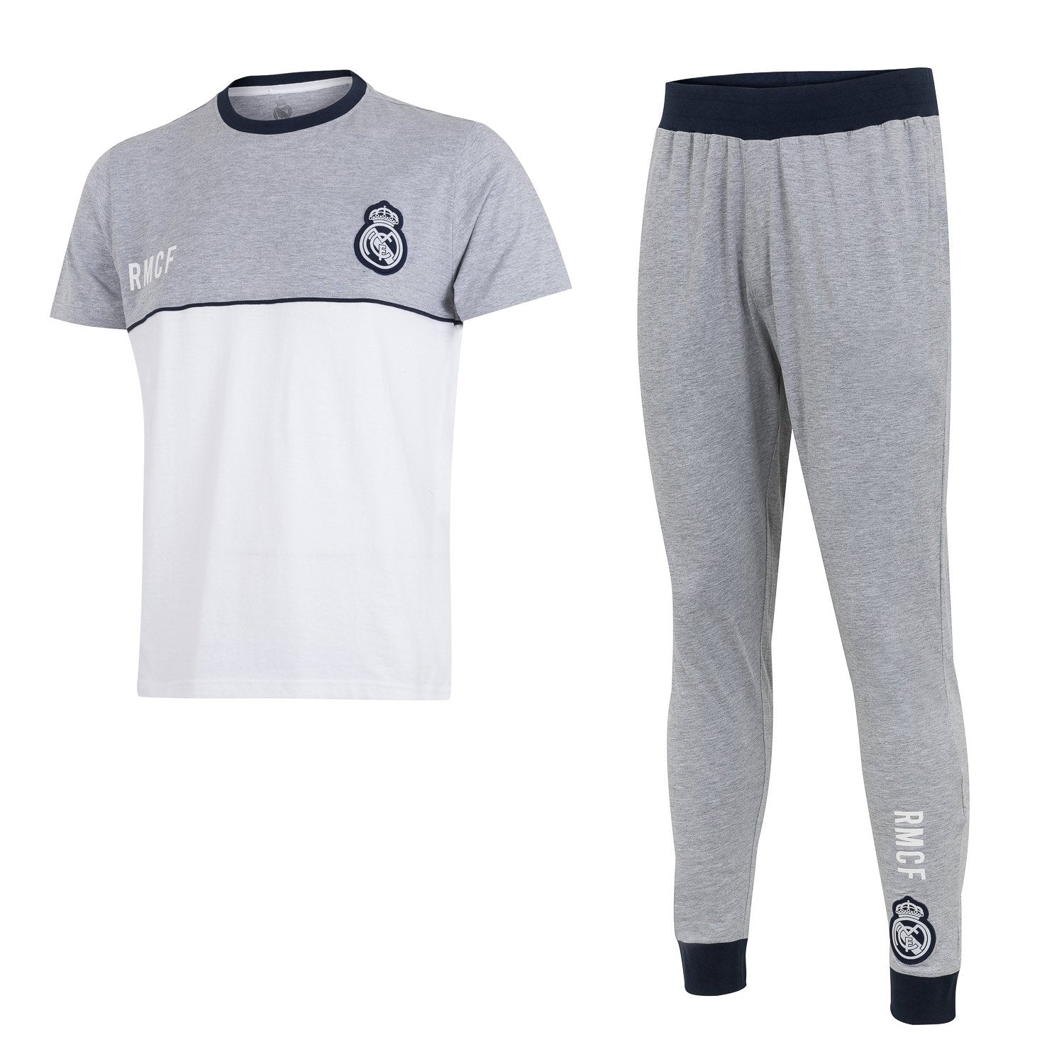 Pijama Pantalón Largo Hombre Contraste Gris/Azul Marino